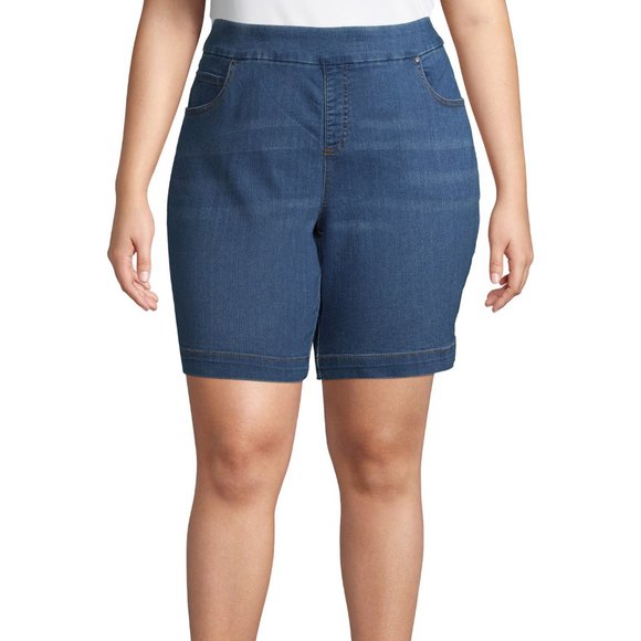 pull on denim shorts plus size